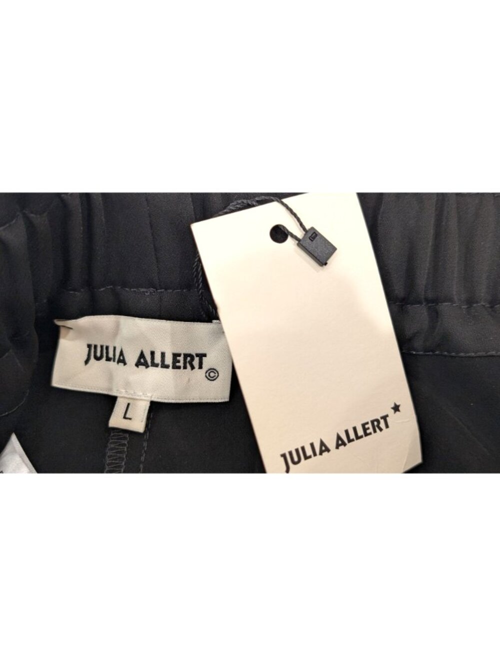 NEW Julia Allert Belted High Waist Wide Leg Pants, Black/White, Size Large - Picture 10 of 16